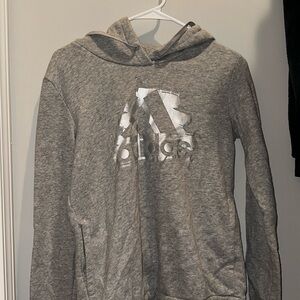Grey Adidas hoodie with pockets